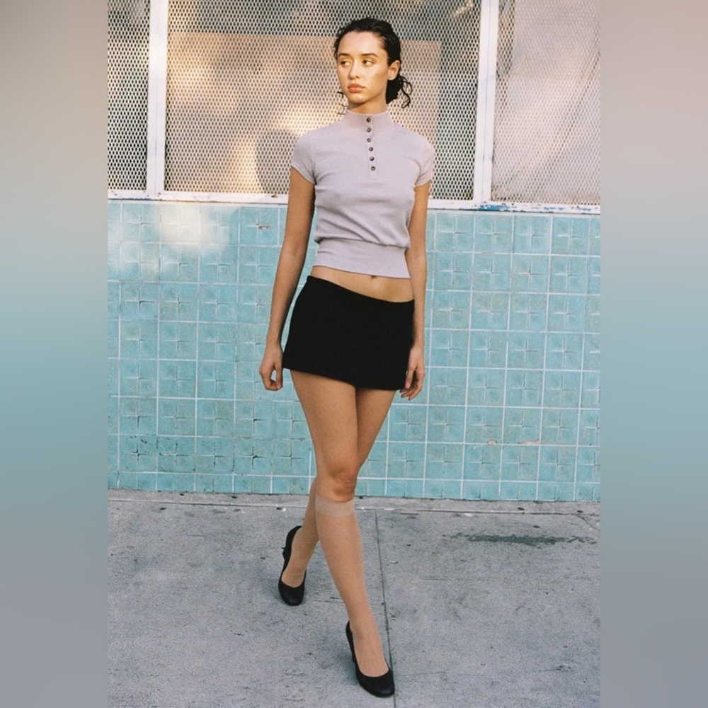 Geel Aria Micro Mini Skort Skirt Black S